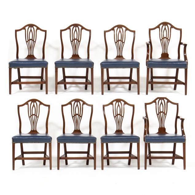ANTIQUE SET OF EIGHT HEPPLEWHITE