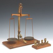 ANTIQUE SET OF ENGLISH BRASS S
