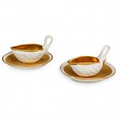 ANTIQUE SEVRES GILT SWAN CREAM