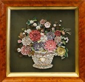 ANTIQUE SHELLWORK FLOWER VASE