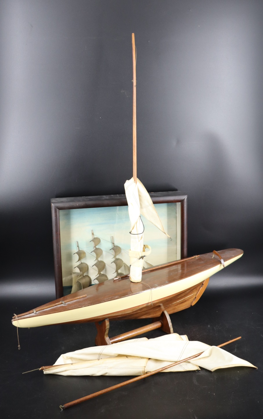 ANTIQUE SHIP DIORAMA TOGETHER