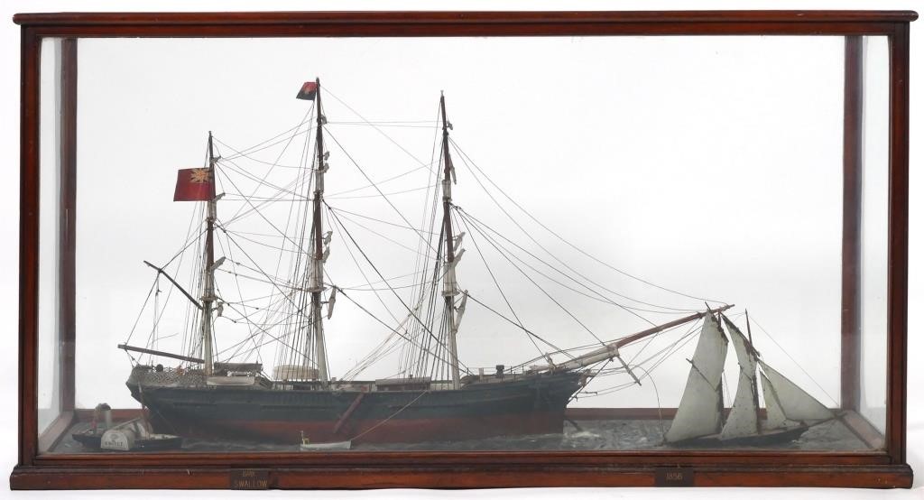 ANTIQUE SHIP MODEL WHALING BARK