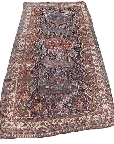 ANTIQUE SHIRAZ 6 X 9 RUG19th