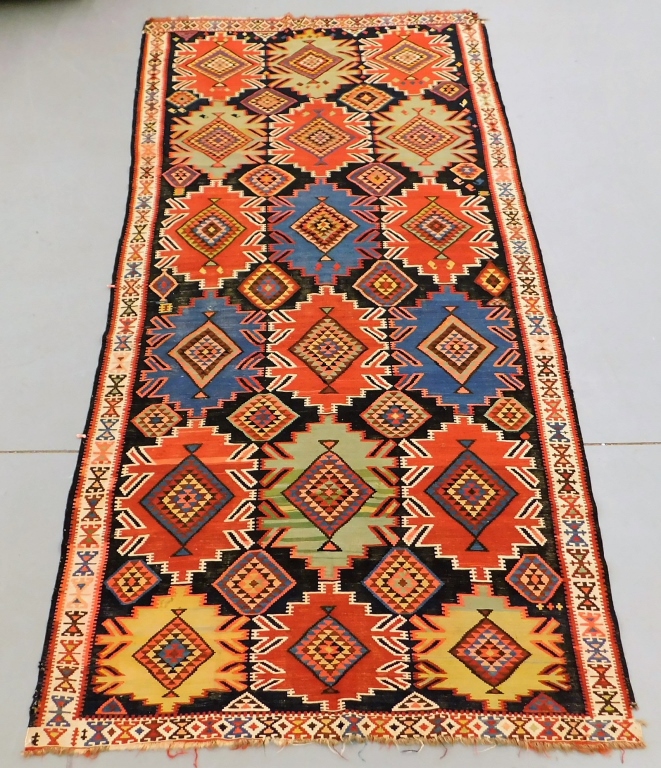 ANTIQUE SHIRVAM KILIM GEOMETRIC