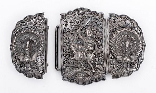 ANTIQUE SIAM THAI FIGURAL SILVER