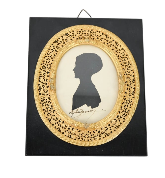 ANTIQUE SILHOUETTE PAINTING W