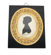 ANTIQUE SILHOUETTE PAINTING W