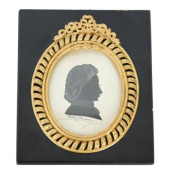 ANTIQUE SILHOUETTE PAINTING W