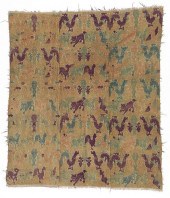 ANTIQUE SILK BROCADE BLANKET,