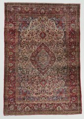 ANTIQUE SILK KASHAN RUG, PERSI