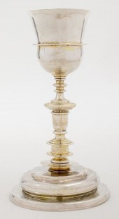 ANTIQUE SILVER CHALICE WITH GO