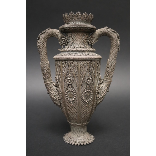 Antique silver filigree twin