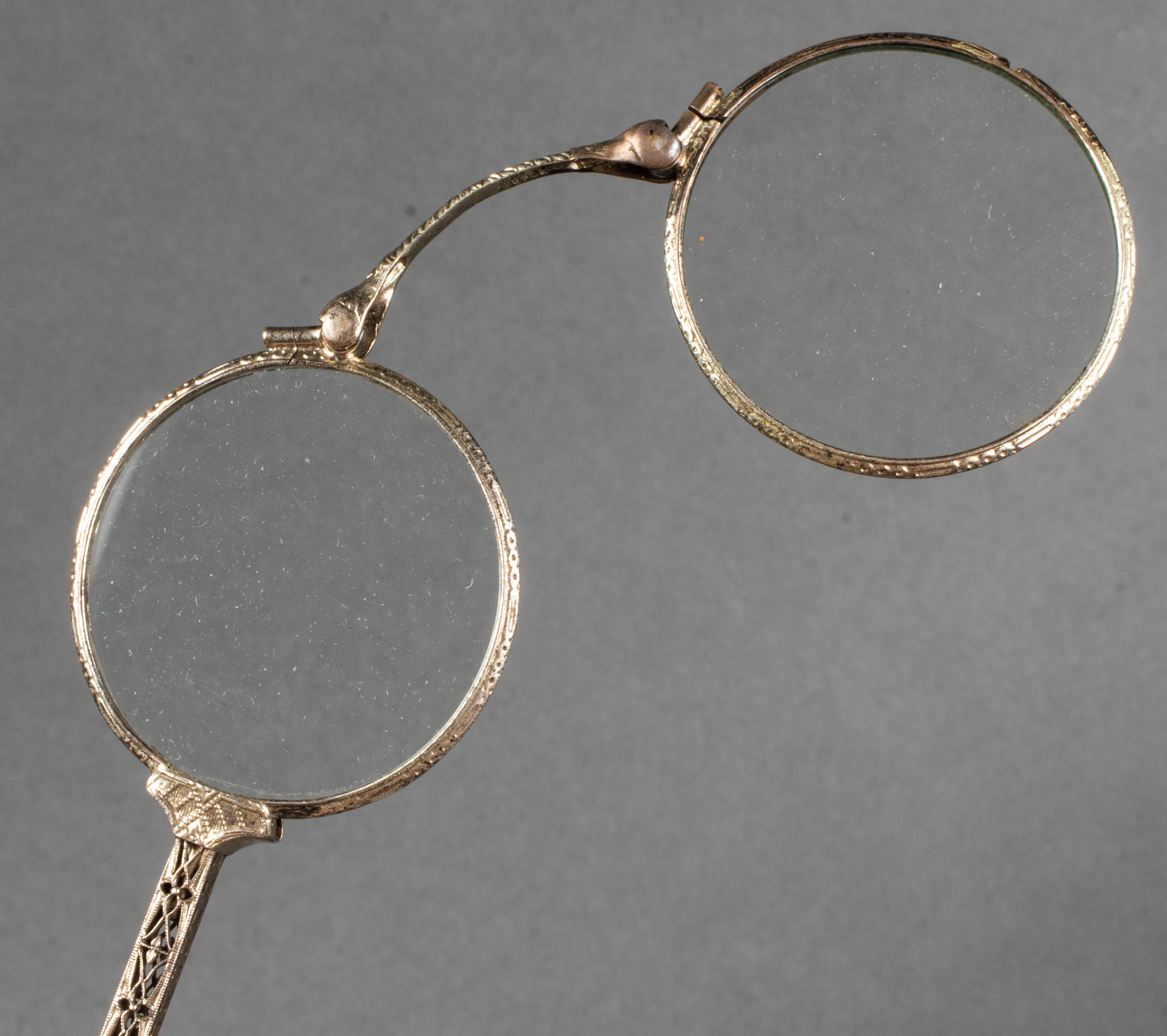 ANTIQUE SILVER LORGNETTE GLASSES