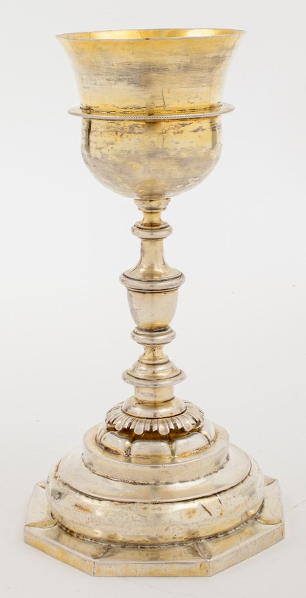 ANTIQUE SILVER OCTAGONAL CHALICE