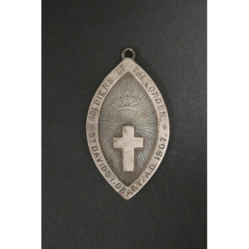 Antique silver pendant Soldiers