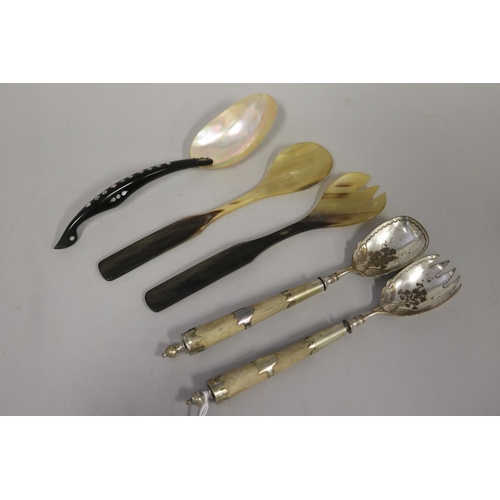 Antique silver plate salad servers,