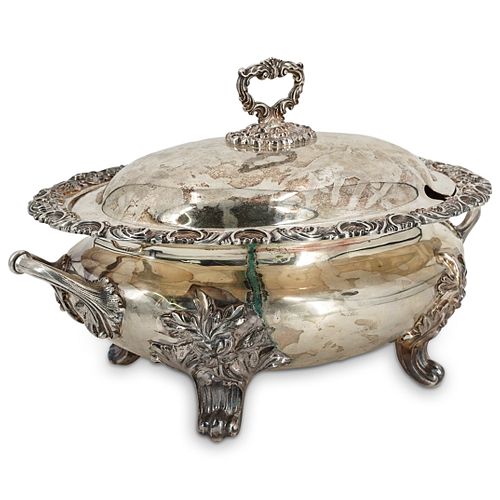 ANTIQUE SILVER PLATE SERVING
