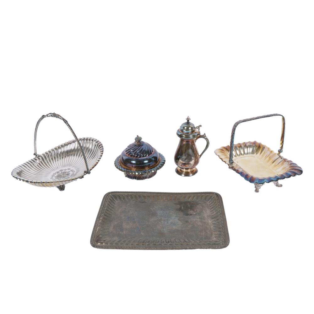 ANTIQUE SILVER PLATED HOLLOWWARE,