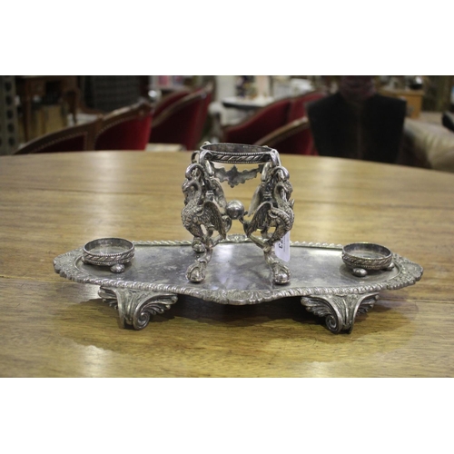Antique silver plated stand, approx