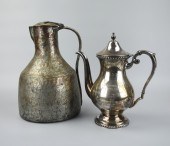 ANTIQUE SILVER TEAPOT AND A IR