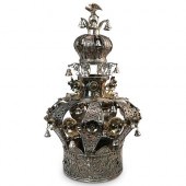 ANTIQUE SILVER TORAH CROWNDESC