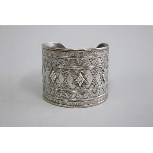Antique silver wide cuff handmade