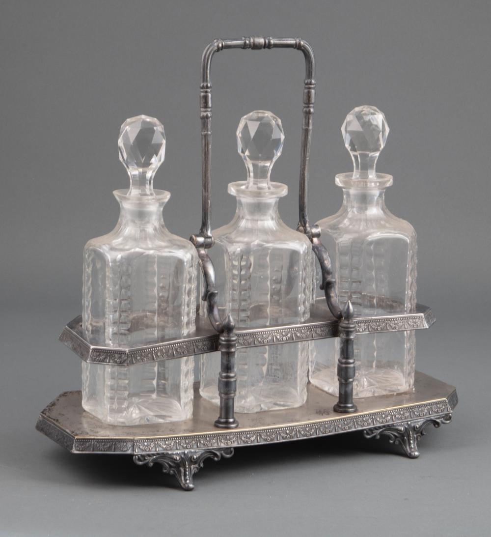 ANTIQUE SILVERPLATE DECANTER