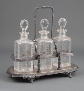 ANTIQUE SILVERPLATE DECANTER S