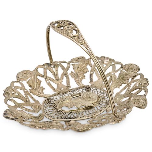 ANTIQUE SILVERPLATE FILIGREE VANITY