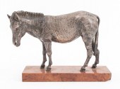 ANTIQUE SILVERPLATE ZEBRA SCUL