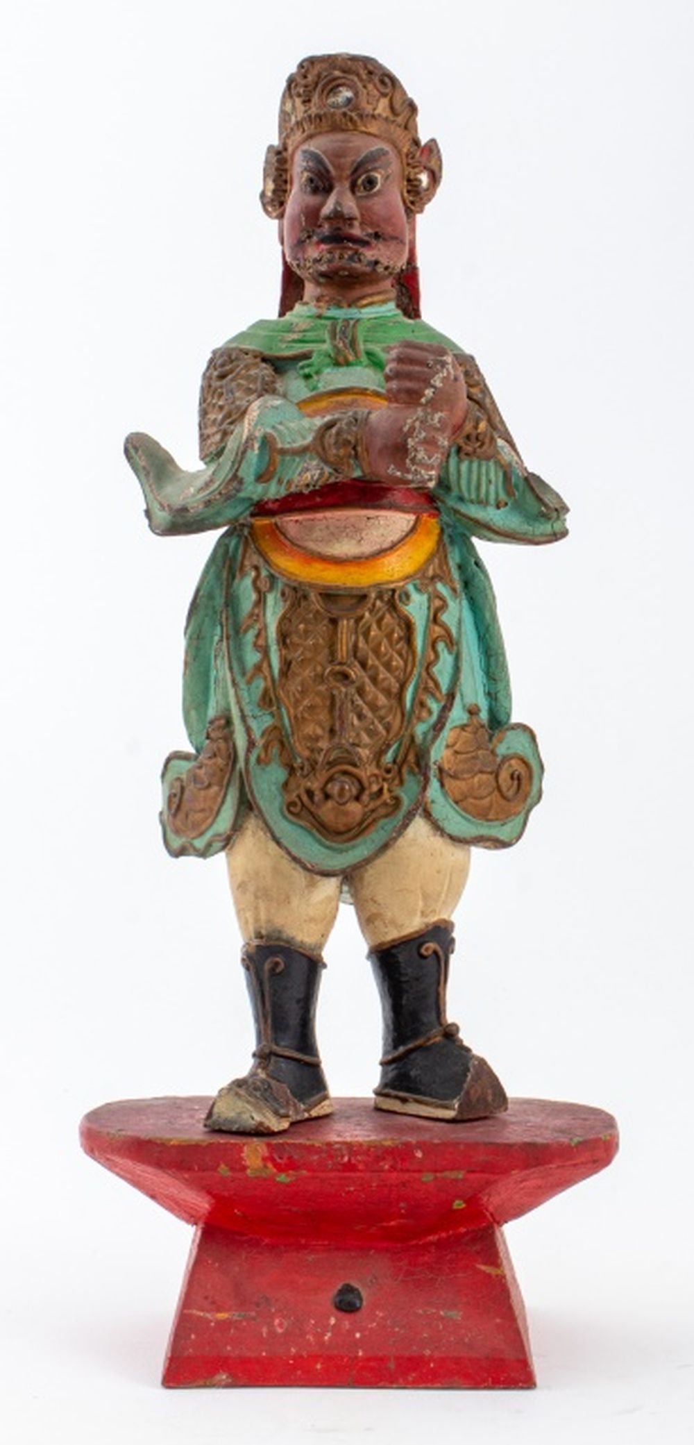 ANTIQUE SINO TIBETAN WARRIOR WOOD