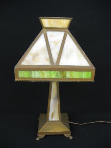 Antique Slag glass Lamp Arts &