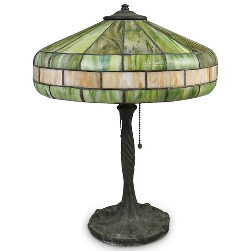 ANTIQUE SLAG GLASS TABLE