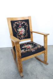 ANTIQUE SOLID OAK WOOD ROCKING