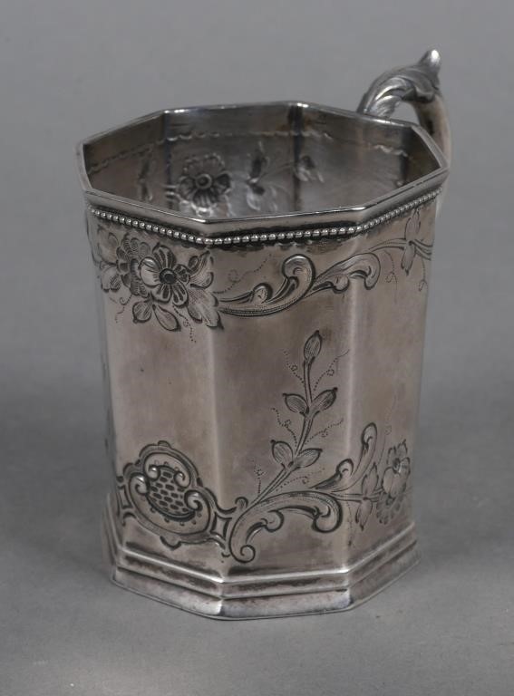ANTIQUE SOUTHERN COIN SILVER MUG