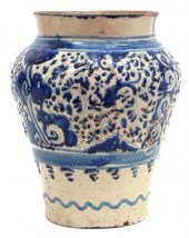 ANTIQUE SPANISH BLUE & WHITE T