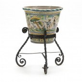 ANTIQUE SPANISH MAJOLICA PLANT