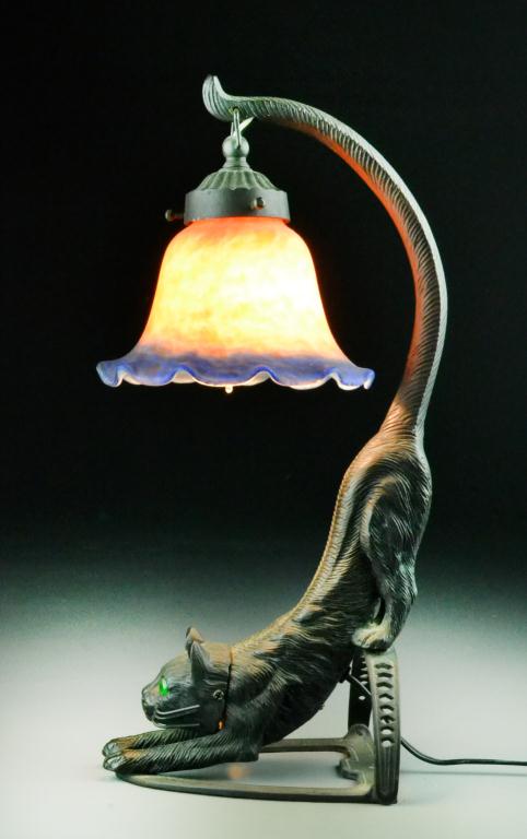 Antique Spelter Table Lamp with