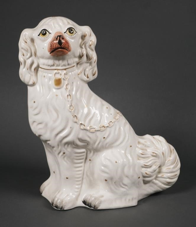 ANTIQUE STAFFORDSHIRE PORCELAIN DOG