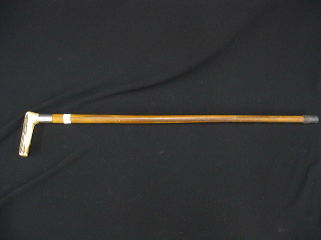 Antique Stag Handle Cane sterling