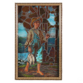 ANTIQUE STAINED GLASS WINDOW A