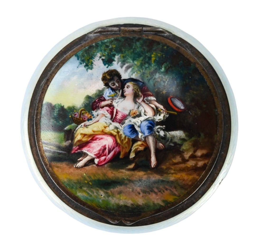 ANTIQUE STERLING SILVER ENAMEL &