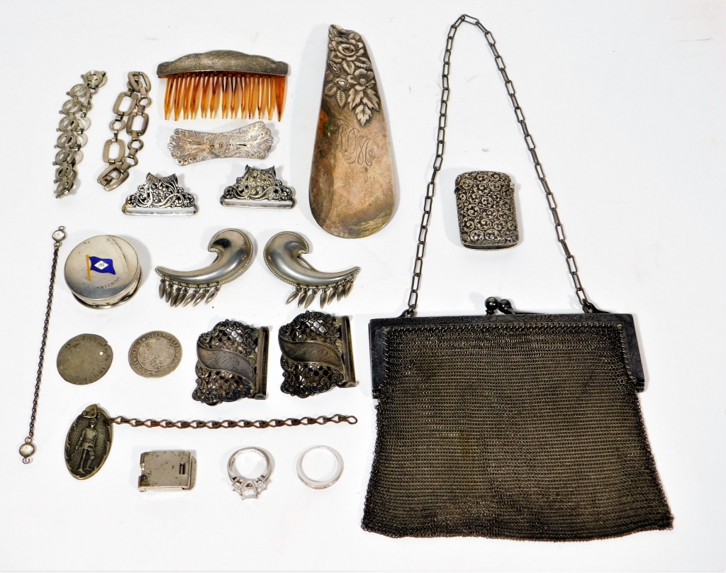ANTIQUE STERLING SILVER & METAL