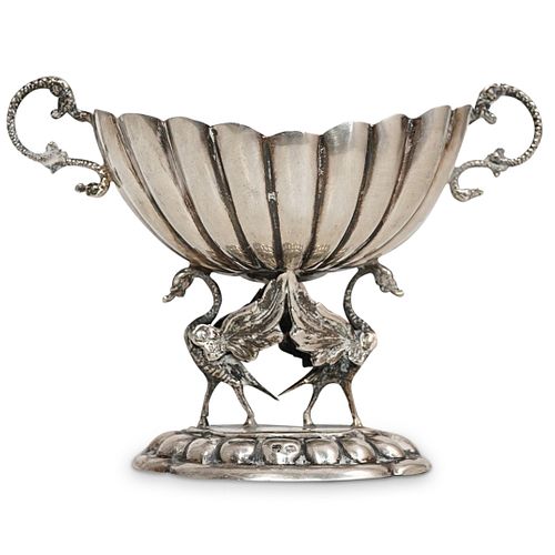 ANTIQUE STERLING SILVER SWANS