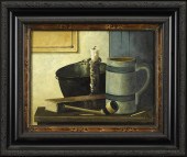 ANTIQUE STILL LIFE OIL, SIGNED