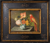 ANTIQUE STILL LIFE WITH PARROT