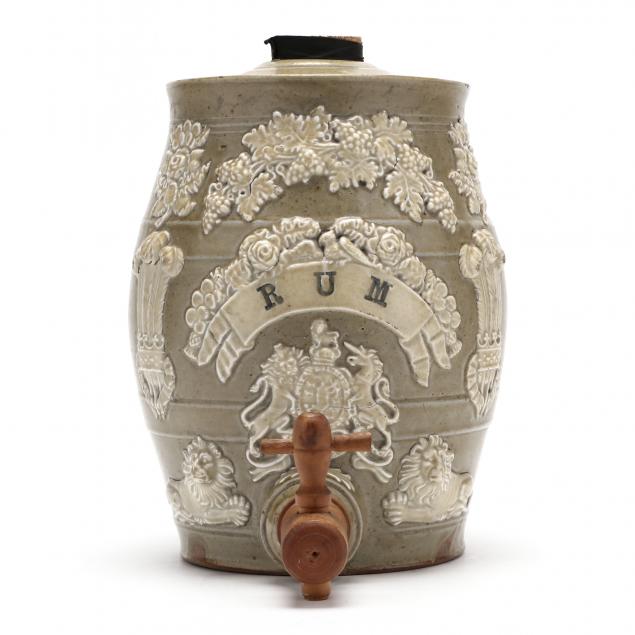 ANTIQUE STONEWARE RUM DISPENSER