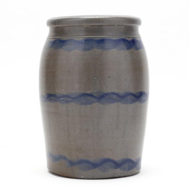 ANTIQUE STONEWARE "STRIPER" CANNING