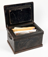 ANTIQUE STRONG BOX W/ KEYS<br>