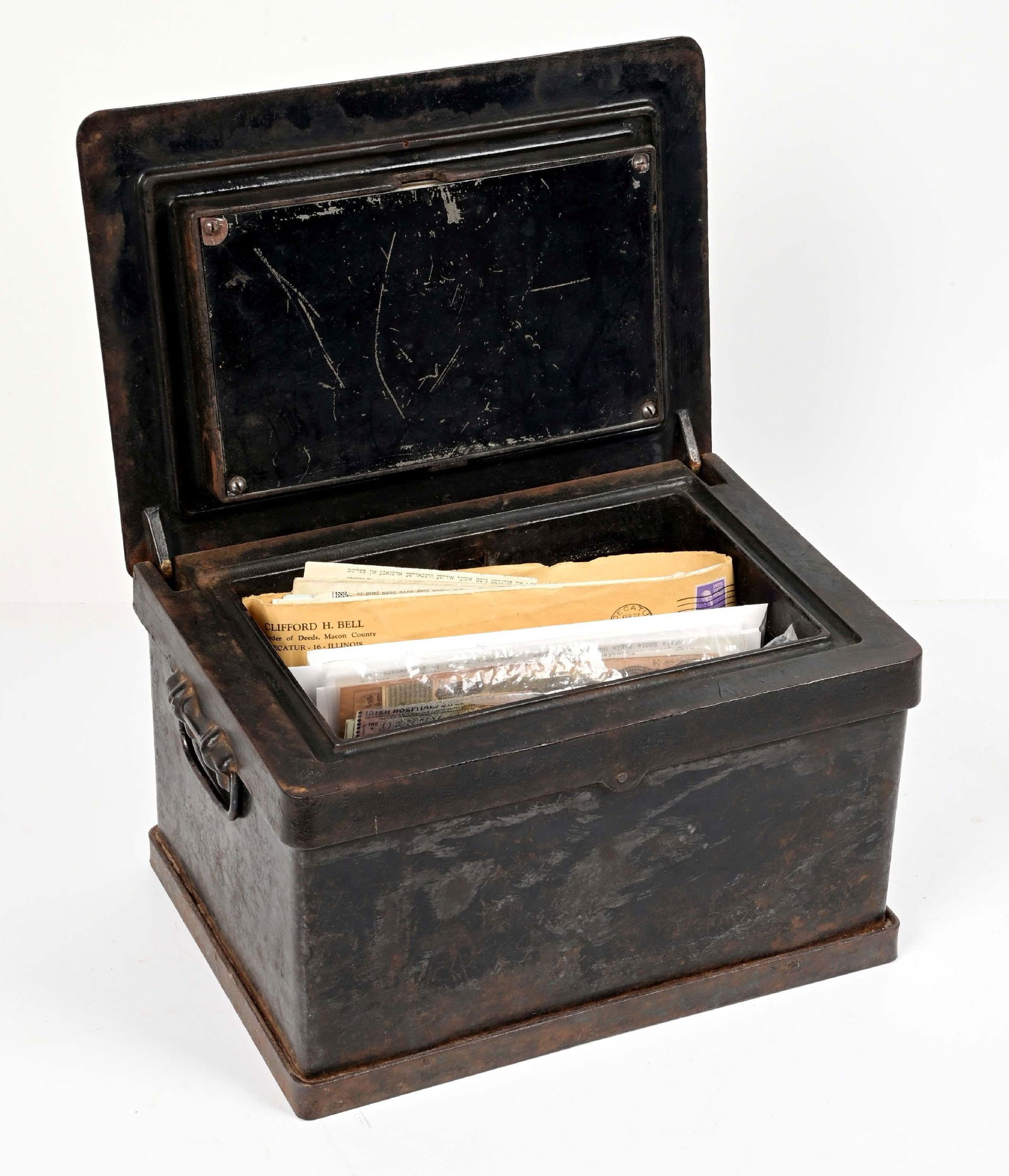 ANTIQUE STRONG BOX W/ KEYSCirca